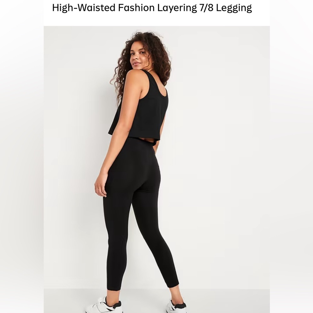 Set of 4 High-Waisted Fashion Layering 7/8 Leggings NWT